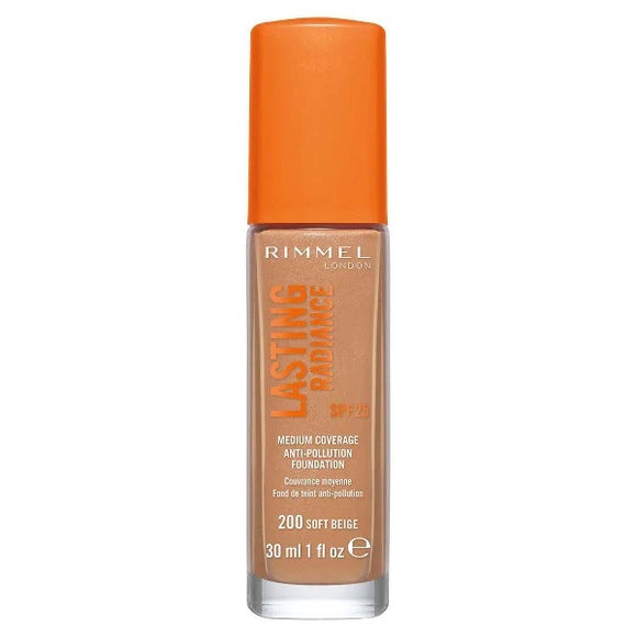 Rimmel Lasting Radiance SPF25 Anti Pollution Foundation 200 Soft Beige