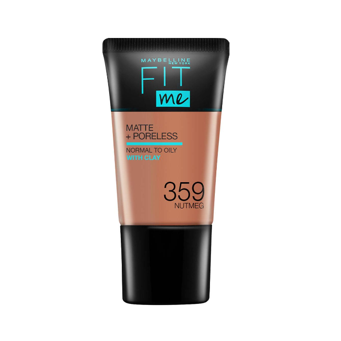 Maybelline Fit Me Foundation Matte & Poreless With Clay 359 Nutmeg, 18 ...