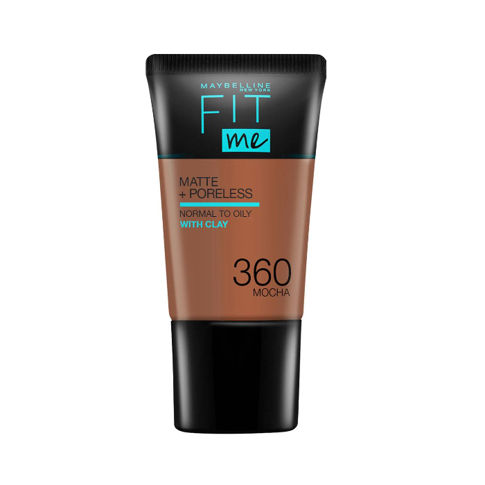 Maybelline Fit Me Foundation Matte & Poreless With Clay 360 Mocha, 18m ...