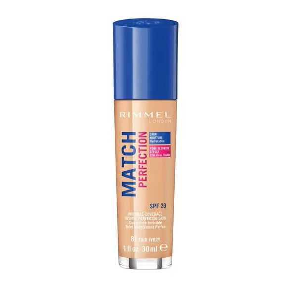 Rimmel London Match Perfection 24HR Hydration Foundation 81 Fair Ivory